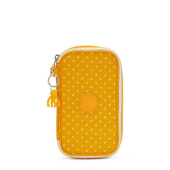 Kipling 50 Pens Printed Case Bags Soft Dot Yellow | CA 1895QM